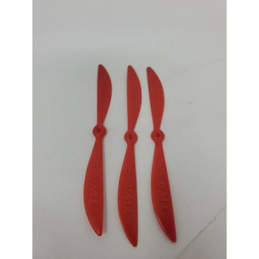 Vintage TWA Swizzle Sticks - 3 Red Propellers